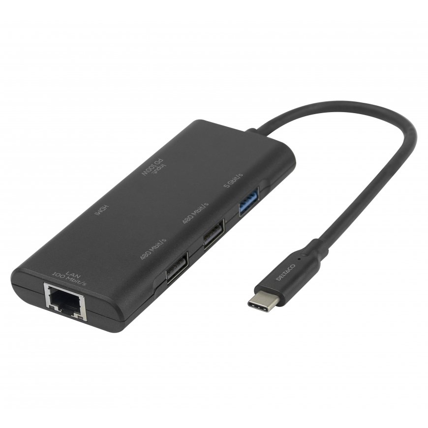 Deltaco USBC-HDMI31 interfeisa centrmezgls USB Veids-C