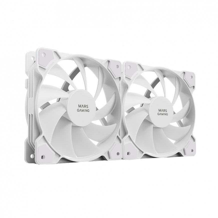 Mars Gaming MFPROX2W Datora dzesēšanas sistēma Datora korpusam Ventilators 12 cm Balts 2 pcs