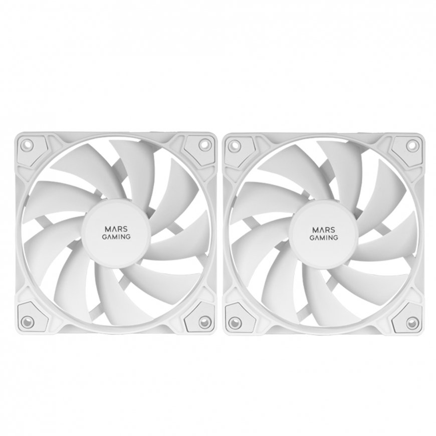 Mars Gaming MFPROX2W Datora dzesēšanas sistēma Datora korpusam Ventilators 12 cm Balts 2 pcs – 2
