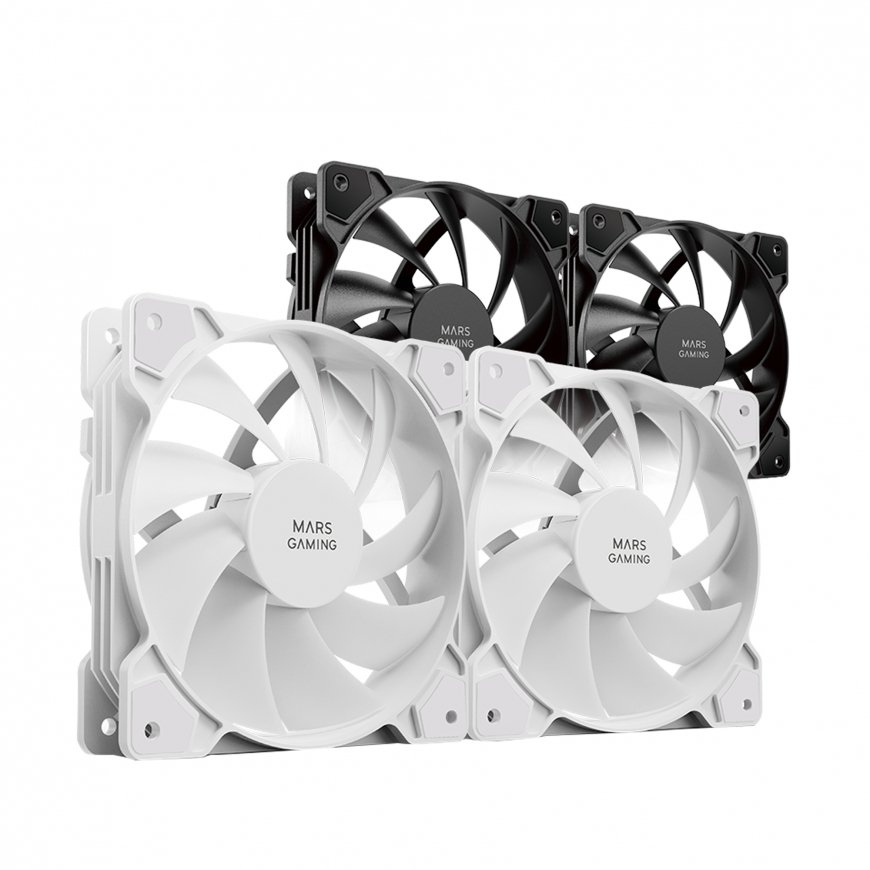 Mars Gaming MFPROX2W computer cooling system Computer case Fan 12 cm White 2 pc(s) – 3