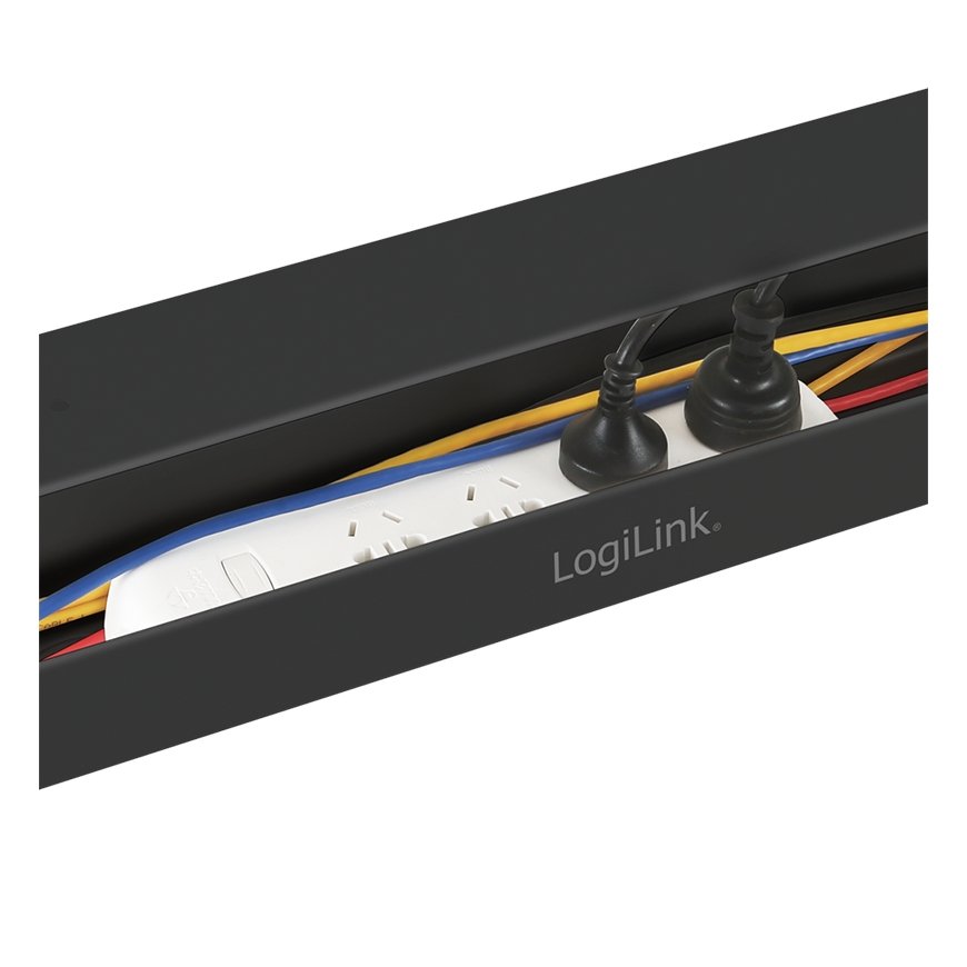 LogiLink KAB0070 кабельный органайзер Стол Кабельный короб Черный 1 шт – 4