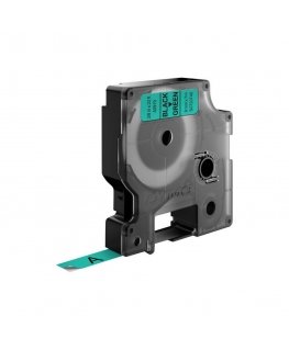DYMO D1 Standard - Black on Green - 9mm markeerimisteip Must rohelisel taustal