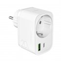 Puro 20W Power Delivery Charger with Schuko Plug and Socket 1x U