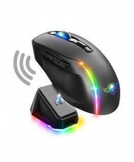 Spirit of Gamer S-EM50BK компьютерная мышь Игровой Для правой руки RF Wireless + Bluetooth + USB Type-C Оптический 8000 DPI