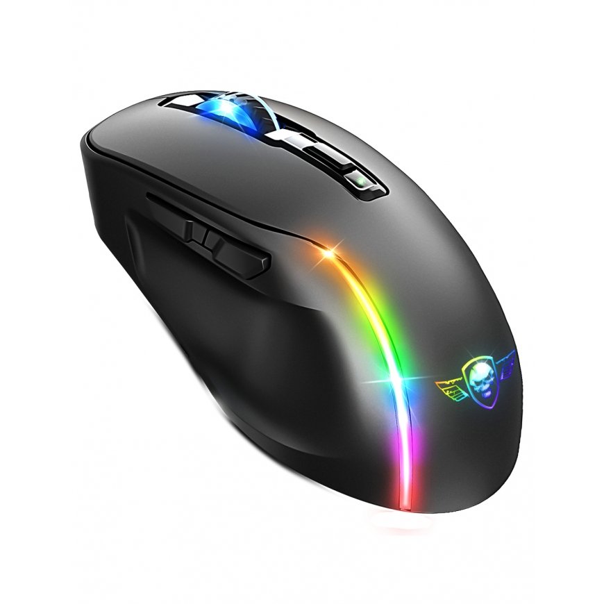 Spirit of Gamer S-EM50BK pele Speļu Labā roka RF Wireless + Bluetooth + USB Type-C Optisks 8000 DPI – 3