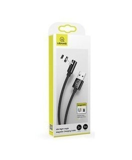 USAMS Kabelis susuktas U1 2w1 1m juodas|juodas (lightning|microUSB)