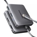 Axagon N HMC-5HL USB 5Gbps hub 2x USB-A HDMI 4k/60Hz RJ-45 GLAN PD 100W kabel USB-C