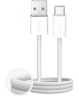 Puro Fabrik 2.0 10W USB-A - USB-C Оплетенный кабель 1.5м - Белый