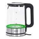 Mesko Home MS 1301B электрический чайник 1,7 L 2200 W Черный, Нержавеющая сталь, Прозрачный