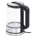 Mesko Home MS 1301B электрический чайник 1,7 L 2200 W Черный, Нержавеющая сталь, Прозрачный
