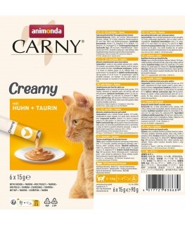 ANIMONDA Carny Kana taurinin kanssa - kissan herkut - 6 x 15g