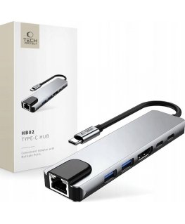 Tech-Protect HB02 HUB адаптер 6в1 USB-C + USB2.0 + USB3.0 + HDMI