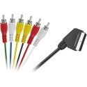Blackmoon KPO2711 SCART|6RCA kabelis Blackmoon KPO2711 SCART|6RCA kabelis