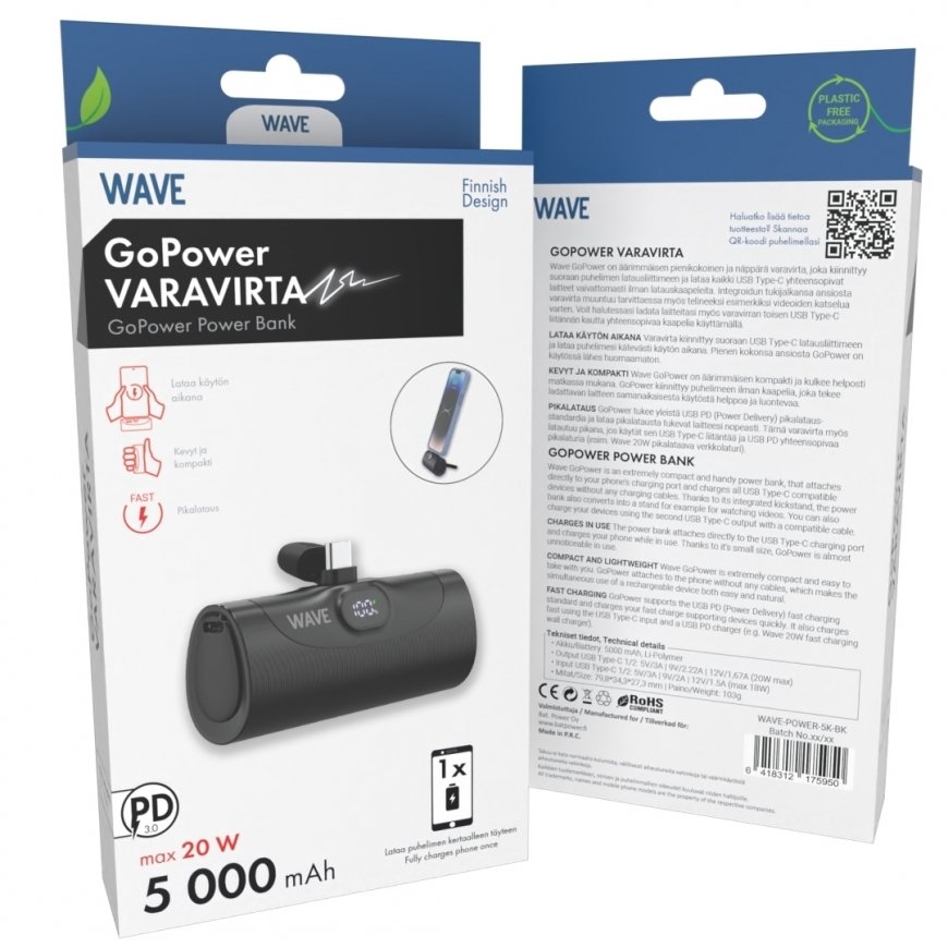 Wave GoPower papildoma energija, 5000 mAh – 2