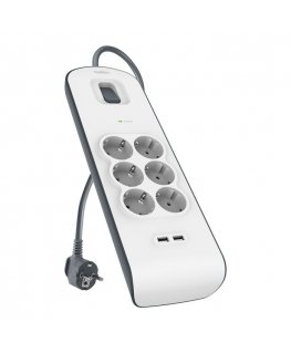 Belkin BSV604VF2M-V2 сетевой фильтр Серый, Белый 6 розетка(и)