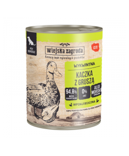 WIEJSKA ZAGRODA Duck with pear - wet dog food - 800g