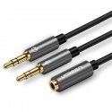 UGREEN 3.5mm Female to 2 male audio cable Black UGREEN 3.5mm Female to 2 male audio cable Black