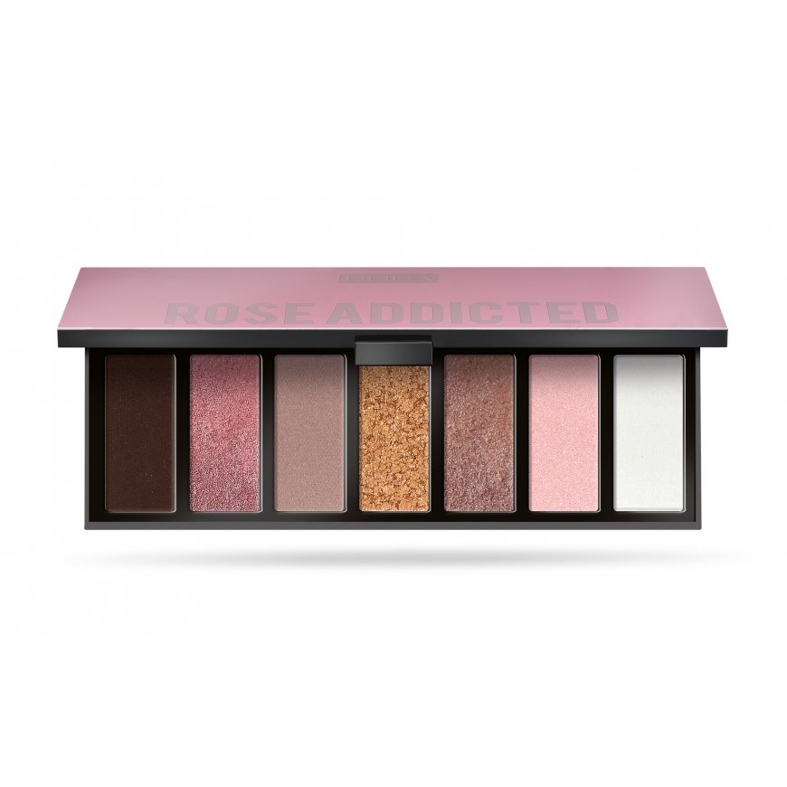 PUPA Milano Makeup Stories Compact akių šešėliai 13,3 g 004 Rose Addicted Matinis, Metalinis, „Satin