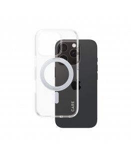 PanzerGlass CARE by ® Feature Case Transparent w. Silver Kickstand & MagSafe iPhone 16 Pro mobile phone case