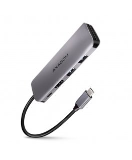 Axagon HMC-5 dokstacija Vadu USB 3.2 Gen 1 (3.1 Gen 1) Type-C Pelēks