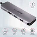 Axagon HMC-5 dokstacija Vadu USB 3.2 Gen 1 (3.1 Gen 1) Type-C Pelēks Axagon HMC-5 dokstacija Vadu USB 3.2 Gen 1 (3.1 Gen 1) Type-C Pelēks