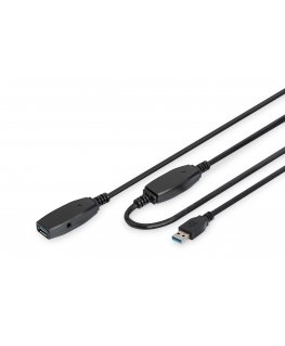Digitus DA-73107 USB-kaapeli USB 3.2 Gen 1 (3.1 Gen 1) 20 m USB A musta