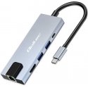Qoltec Hub Adapteris USB-C 5w1 | USB-C PD 100W | 2x USB | HDMI 4K | RJ45 Qoltec Hub Adapteris USB-C 5w1 | USB-C PD 100W | 2x USB | HDMI 4K | RJ45