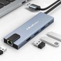 Qoltec Hub Adapteris USB-C 5w1 | USB-C PD 100W | 2x USB | HDMI 4K | RJ45 Qoltec Hub Adapteris USB-C 5w1 | USB-C PD 100W | 2x USB | HDMI 4K | RJ45