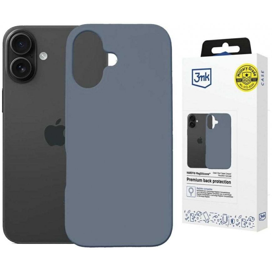 3MK Hardy MagSilicone case for Apple iPhone 16 Plus ultramarine