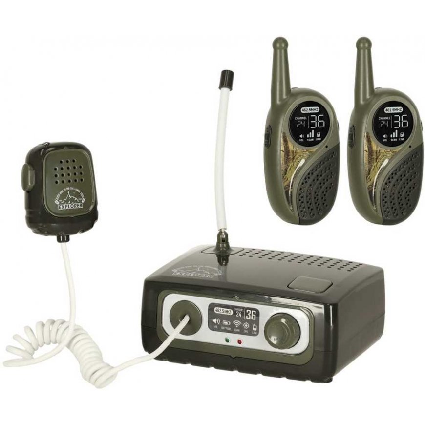 Ikonka Vaikams skirtas "Walkie Talkie" radijo imtuvų rinkinys su PBX chaki spalvos – 2