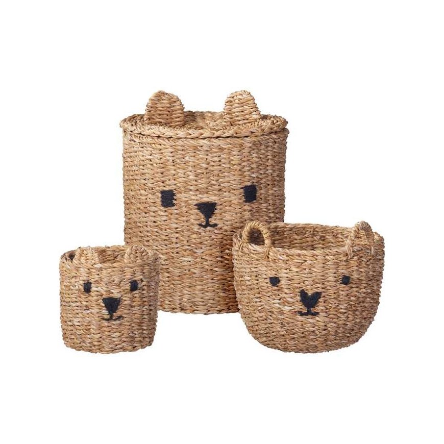 Toy containers bear with ears JOY, 3 baskets