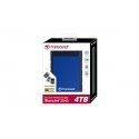 Transcend StoreJet 25H3 ulkoinen kovalevy 4 TB 5400 RPM 2.5" USB 3.2 Gen 1 (3.1 Gen 1) Sininen, Laiv