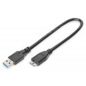 Digitus AK-300117-003-S USB kabelis USB 3.2 Gen 1 (3.1 Gen 1) 0,25 m USB A Micro-USB B Melns Digitus AK-300117-003-S USB kabelis USB 3.2 Gen 1 (3.1 Gen 1) 0,25 m USB A Micro-USB B Melns
