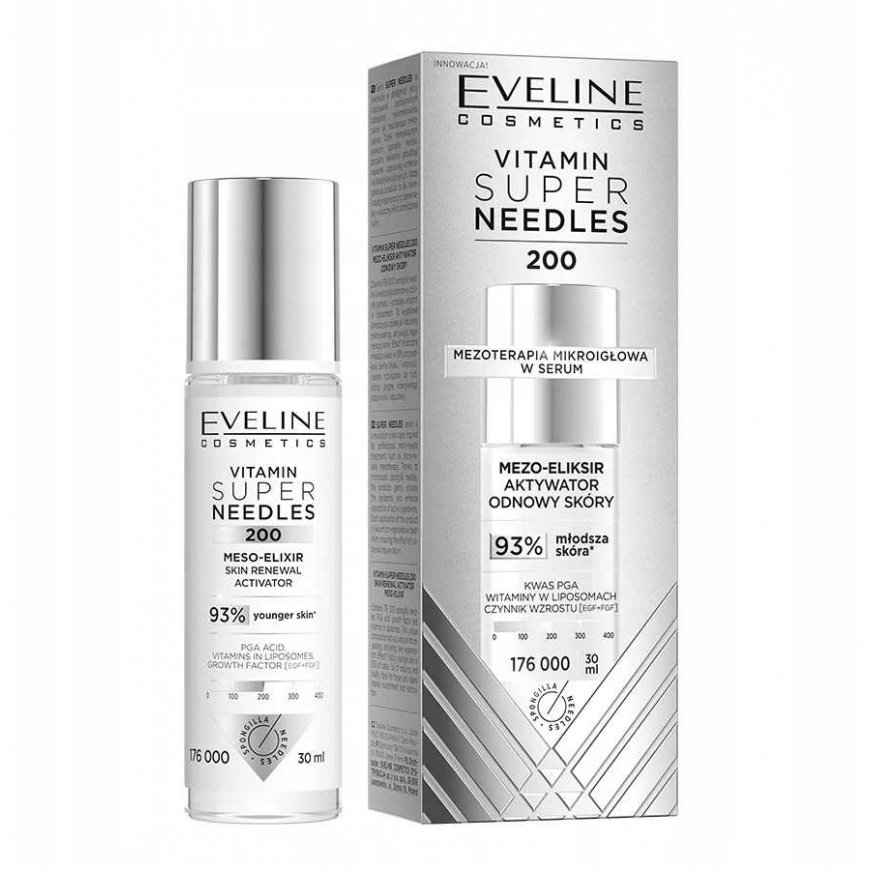 Eveline Cosmetics Vitamiini Super Nõelad 200 mezoeliksüüri naha uuendamise aktiveerija 30 ml
