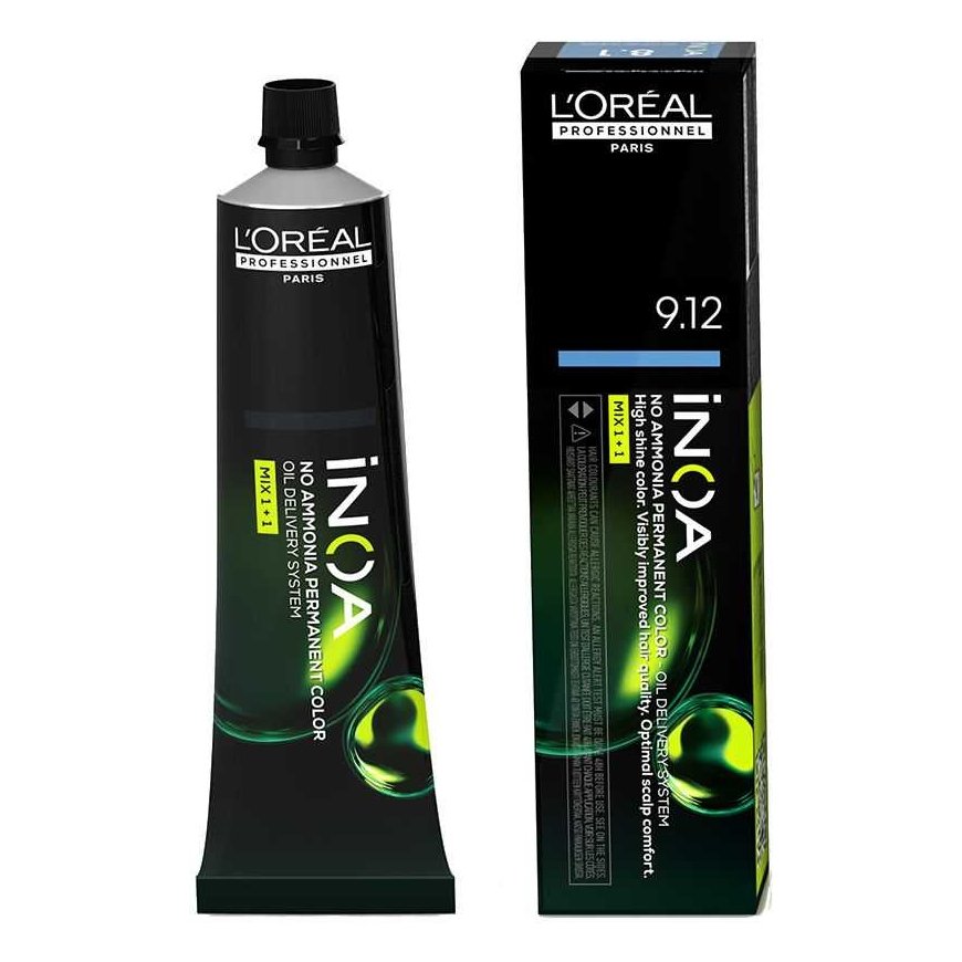 Ammattilaisvärjäys hiuksille L'oreal Professionnel Inoa Ei Ammoniakkia Pysyvä Väri 9,12 60g – 2