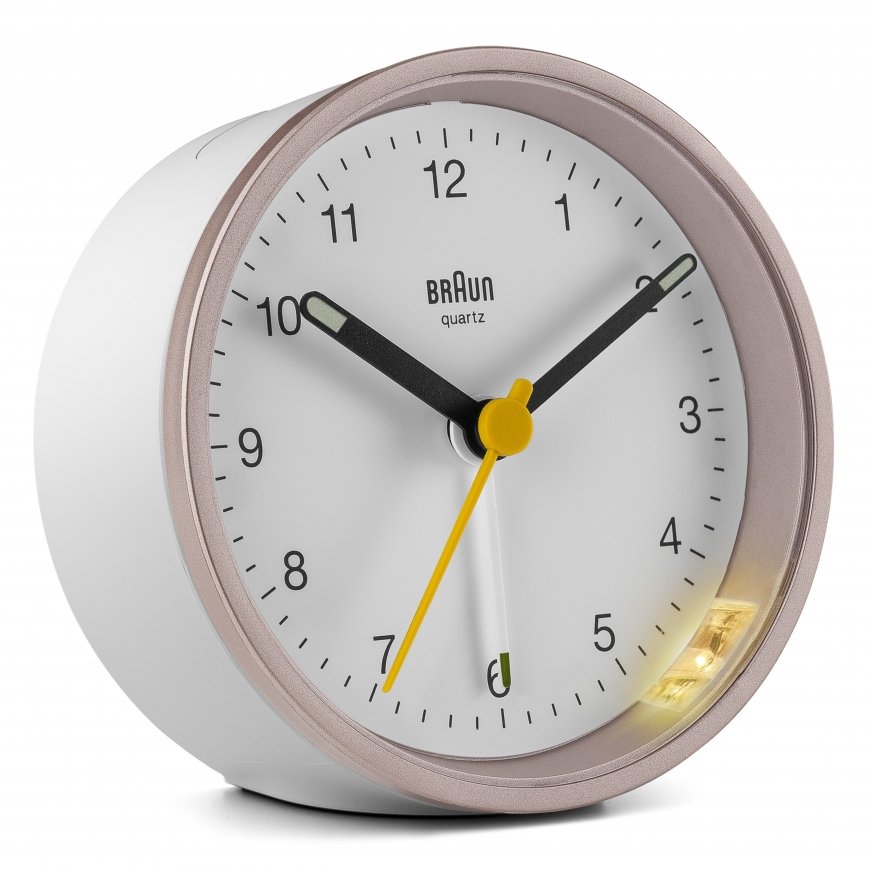 Braun BC12 Kvarca modinātājpulkstenis Rozā, Balts