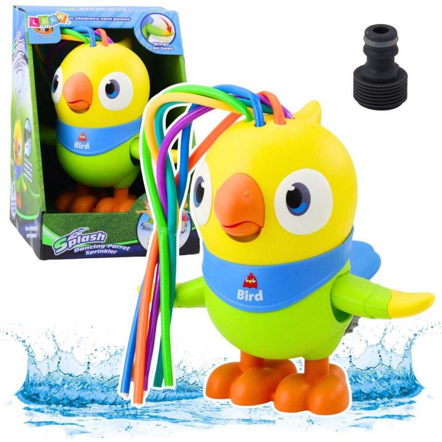 Lean Toys Colorful Water Toy Parrot with Moving Elements
