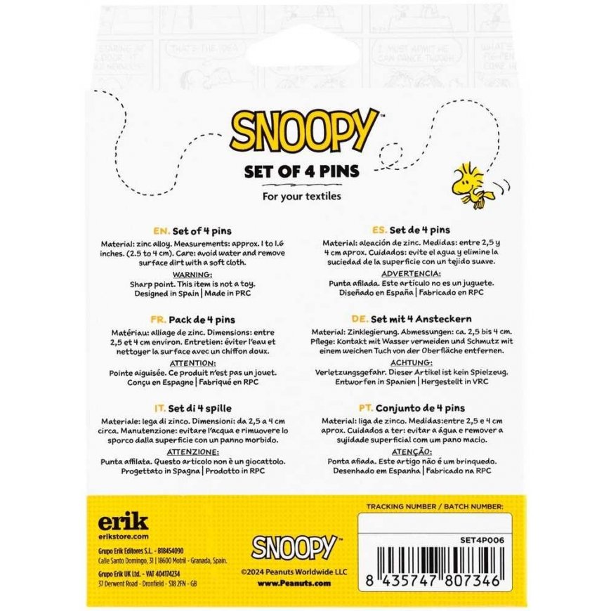 Набор из 4-х значков ERIK Snoopy – 3