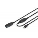Digitus DA-73106 USB kabelis USB 3.2 Gen 1 (3.1 Gen 1) 15 m USB A Juoda Digitus DA-73106 USB kabelis USB 3.2 Gen 1 (3.1 Gen 1) 15 m USB A Juoda