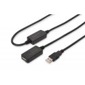 Digitus DA-73102 USB kabelis USB 2.0 20 m USB A Juoda Digitus DA-73102 USB kabelis USB 2.0 20 m USB A Juoda
