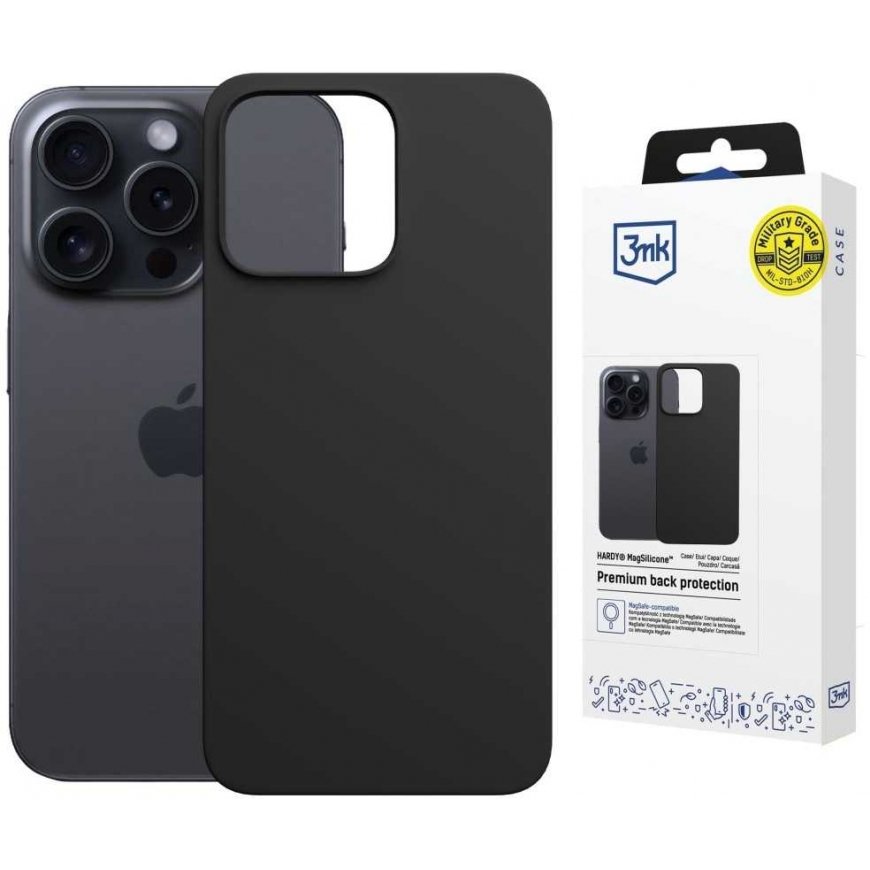 Чехол 3MK Hardy MagSilicone для Apple iPhone 16 Pro Max графитового цвета – 2
