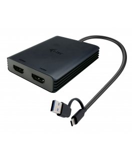 i-tec CADUAL4KHDMI videokaapeli-adapteri 0,27 m USB Type-A/USB Type-C 2 x HDMI musta