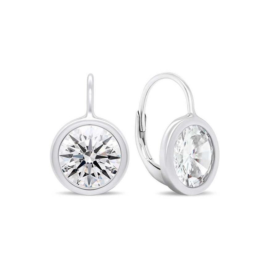 Brilio Silver Elegant Silver Earrings with Clear Zircons EA383W