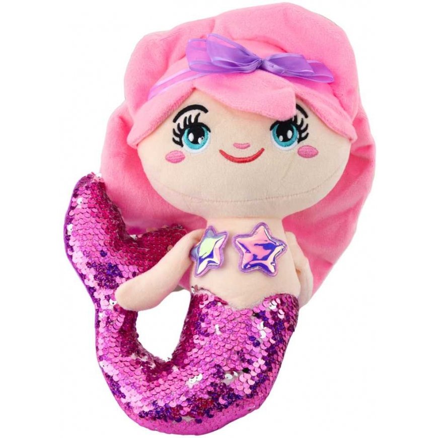 Lean Toys Soft Mermaid with Shiny Tail 28 cm – 3