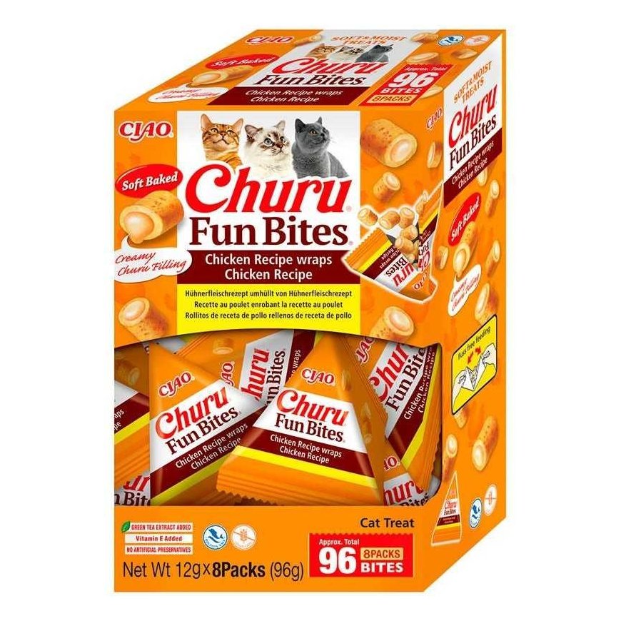 INABA Churu Fun Bites vistas našķi kaķiem - 8 x 12 g