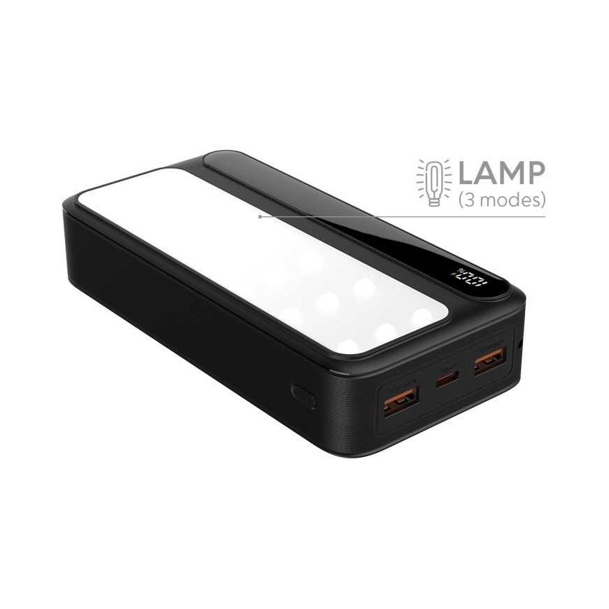 Rebeltec Powerbank P20 LCDPD LAMP 20 000mAh, integruota LED lempa su funkcija torcharki – 4