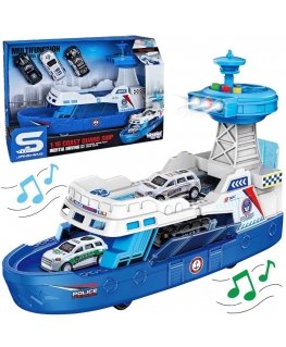 WOOPIE interactive police patrol boat - scale 1:16 + 3 cars