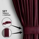 Kardinid VELVET punases värvi klassikalise stiiliga, materjali tüüp - tekstiil, samet 140x245 AmeliaHome