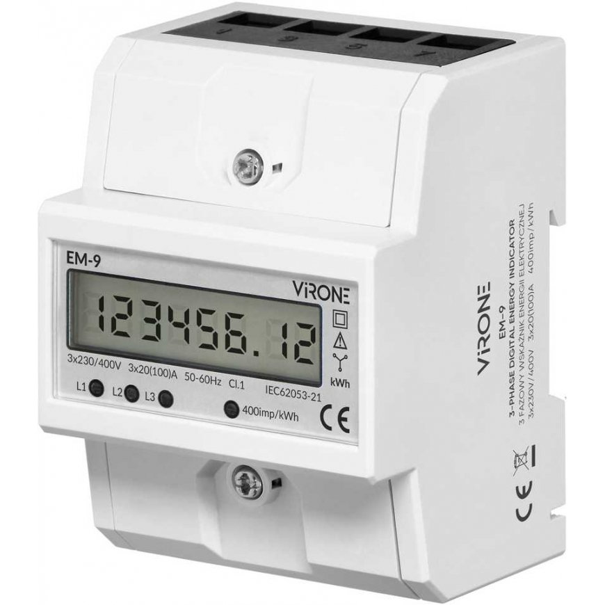 Orno 3 fāžu digitālais enerģijas patēriņa