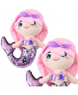 Lean Toys Minkštas undinėlės žaislas su blizgančiais žvyneliais 28 cm